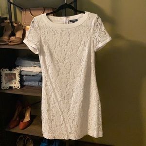 White floral textured dress